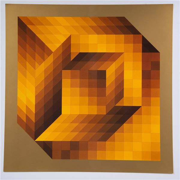 Victor Vasarely, Op Art Original Heliogravure on Paper