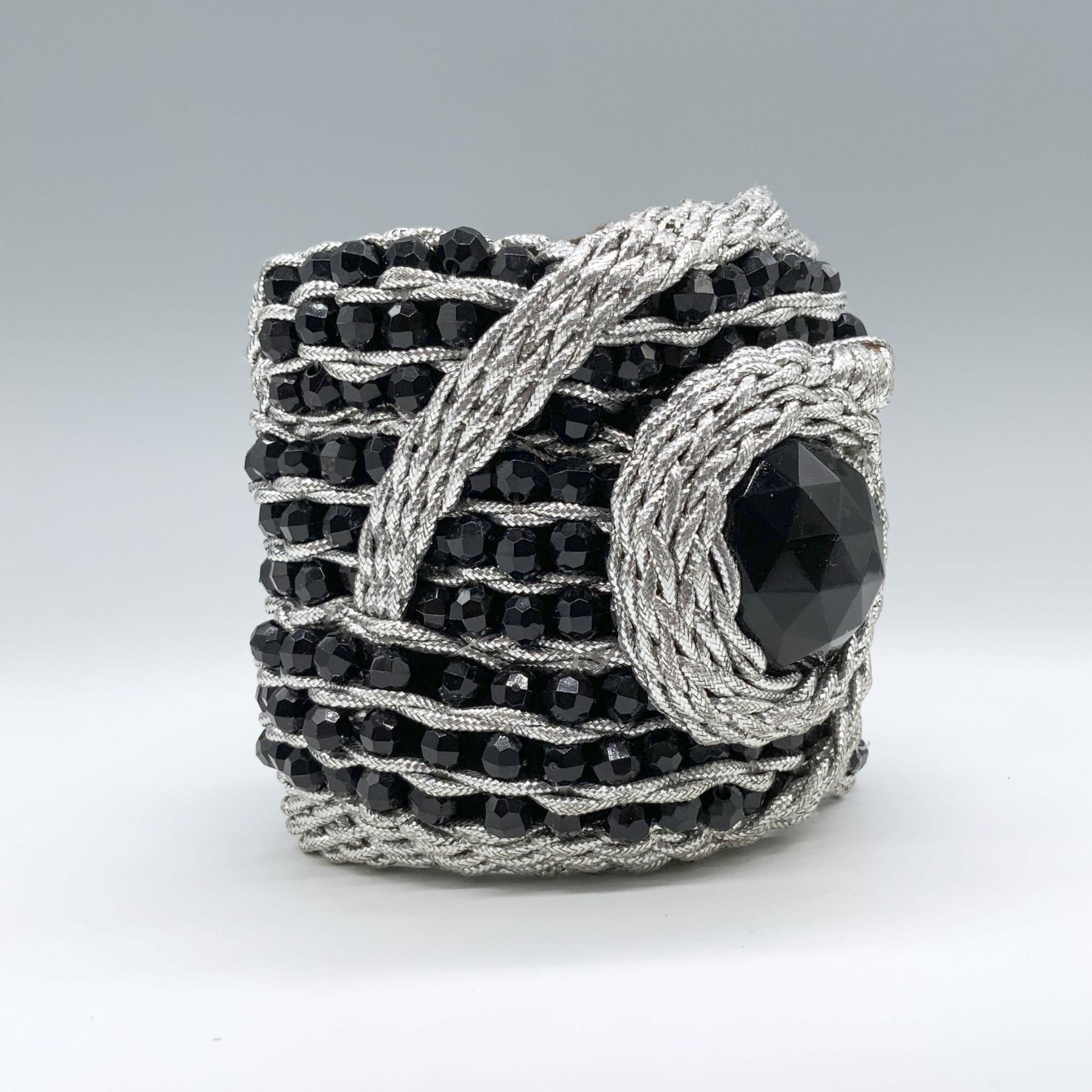 Evening Satin Cuff Bracelet - Black
