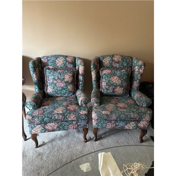 2 wingback chairs