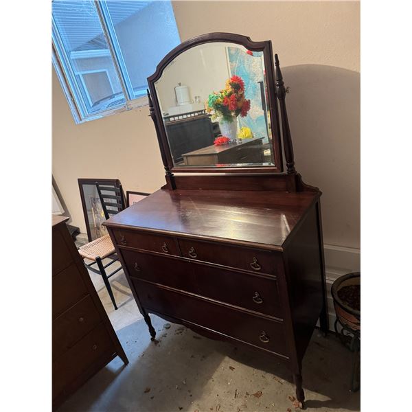 Antique dresser and mirror measures 42" x 20"