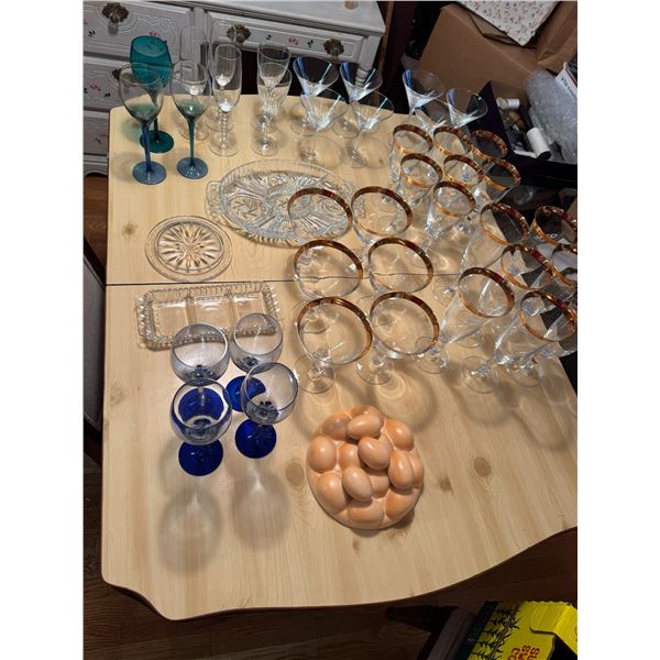 Glasses and serving dishes