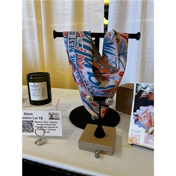 Western Chic: Jewelry, Candle & Scarf Set from Marian Uptown & Outwest