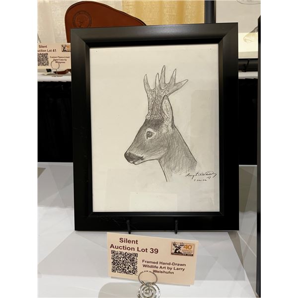 Framed Hand-Drawn Wildlife Art by Larry Weishuhn