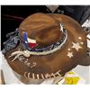 Image 1 : Texas Hold’em Style Package: Hand-Painted Cowboy Hat & Kendra Scott Earrings