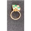 Image 3 : 14K LADIES RING SET WITH EMERALDS, CUBIC ZIRCONIA AND DIAMONDS (CENTER 0.15, 5.7G TOTAL)