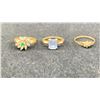 Image 1 : 14K LADIES CLUSTER RING SET WITH EMERALD AND DIAMONDS, 14K LADIES CLUSTER RING SET WITH DIAMONDS &