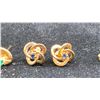 Image 4 : FOUR PAIRS 14K+ EARRINGS SET WITH ASSORTED STONES (6.3G)