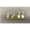 Image 1 : TWO PAIRS 14K EARRINGS SET WITH OPALS AND SAPPHIRES (3.5G)