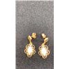 Image 3 : TWO PAIRS 14K EARRINGS SET WITH OPALS AND SAPPHIRES (3.5G)
