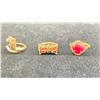 Image 1 : 10K LADIES RING SET WITH GARNETS, 14K LADIES RING SET WITH RUBY & 10K LADIES RING SET WITH EMERALDS