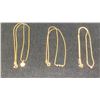 Image 1 : THREE 10K CHAINS (14-16") WITH ASSORTED SETTINGS AND PENDANTS (7.4G TOTAL)