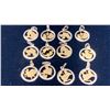 Image 1 : TWELVE 10K ZODIAC PENDANTS (20.1G)