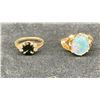 Image 1 : 14K LADIES RING SET WITH SAPPHIRE AND DIAMONDS & 10K LADIES RING SET WITH TRIPLET (5.8G TOTAL)