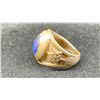 Image 2 : 10K MENS SCHOOL RING SET WITH BLUE STONE (13.4G)