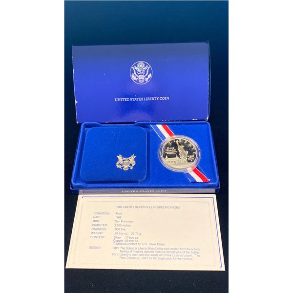 1986 USA ELLIS ISLAND SILVER DOLLAR
