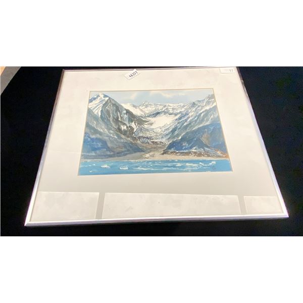 FRAMED MOUNTAIN LANDSCAPE PAINTING