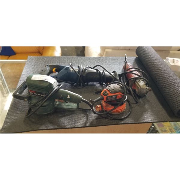 RYOBI SAWZALL, BOSCH SANDER, MILWAUKEE GRINDER AND B&D SANDER
