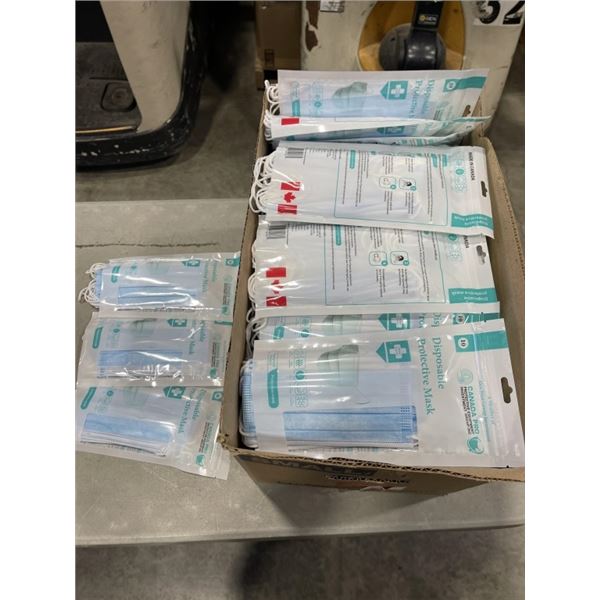 750 NEW PACKAGES OF DISPOSABLE FACE MASKS,. 75 PACKS OF 10