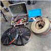 Image 1 : HOSE REEL, ASSORTED TOOLS, RAD FANS AND MORE
