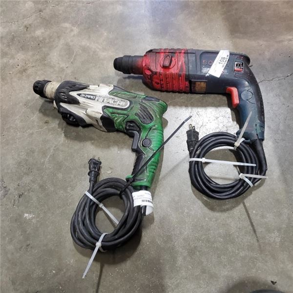BOSCH AND HITACHI HAMMER DRILLS
