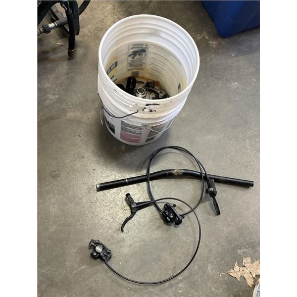 BUCKETS WITH BIKE PARTS