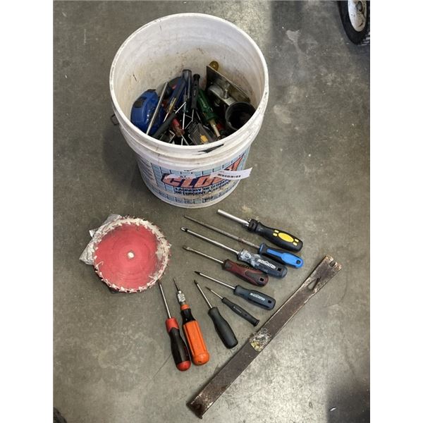 BUCKET OF ASSORTED TOOLS