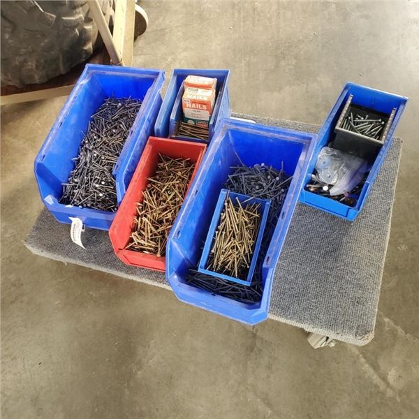 ASSORTED FASTENERS IN PARTS BINS