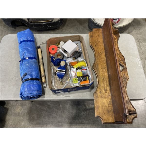HOBBY VICE, FUSES, PADLOCK, SHELF AND TARP