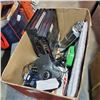 Image 1 : BOX OF ELECTRONICS, HEATING PAD, NEW FAN AND 2 FIRMWARE POWER SUPPLIES