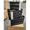 Image 1 : 2 NEW SETS OF 3 BLACK AND SILVER NESTING BOXES
