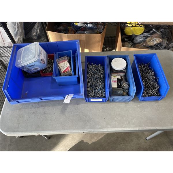 ASSORTED FASTENERS IN PARTS BINS