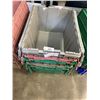 Image 1 : 5 NEW INTERLOCKING LID STACKING STORAGE TOTES
