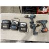 Image 1 : 3 CORDLESS MAKITA POWER TOOLS AND 3 MAKTIA 18 VOLT CHARGERS
