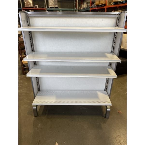 STAINLESS RETAIL GONDOLA  DISPLAY SHELF, DOUBLE SIDED