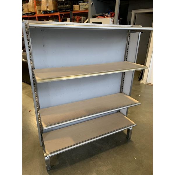 STAINLESS RETAIL GONDOLA  DISPLAY SHELF, DOUBLE SIDED