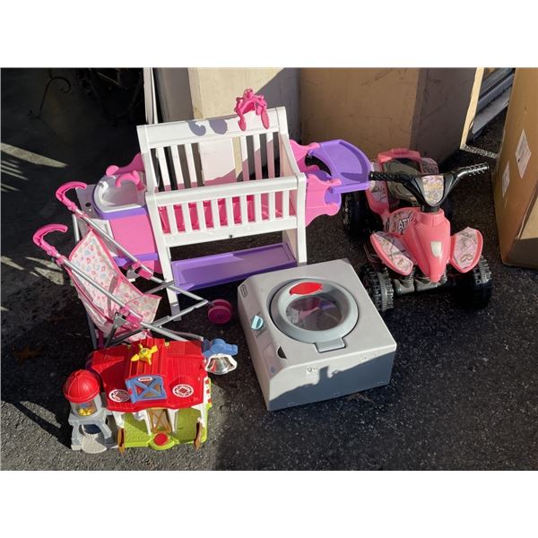ASSORTED KIDS TOYS, RIDE ON QUAD ETC