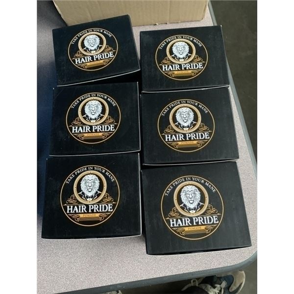6 NEW MEN'S "HAIR PRIDE" UNSCENTED HAIR POMADE INCLUDES COMB PRODUCT RETAIL $120+