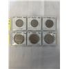 Image 1 : 3 CANADIAN HALF DOLLARS AND 3 CANADIAN DOLLARS - 1968, 1969, 1970 MANITOBA CENTENNIAL