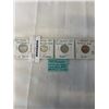 Image 1 : 1967 CANADIAN CENTENNIAL YEAR COINS SILVER 25 CENT AND 10 CET PLUS RABBIT NICKEL AND DOVE CENT