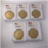 Image 2 : NEW REPLICA 5PCS 1896-1900 MORGAN REPLICA COIN SET