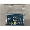 Image 1 : DISPLAY CASE WITH ASSORTED CHARM BRACELETS, CHARMS, PENDANTS ETC
