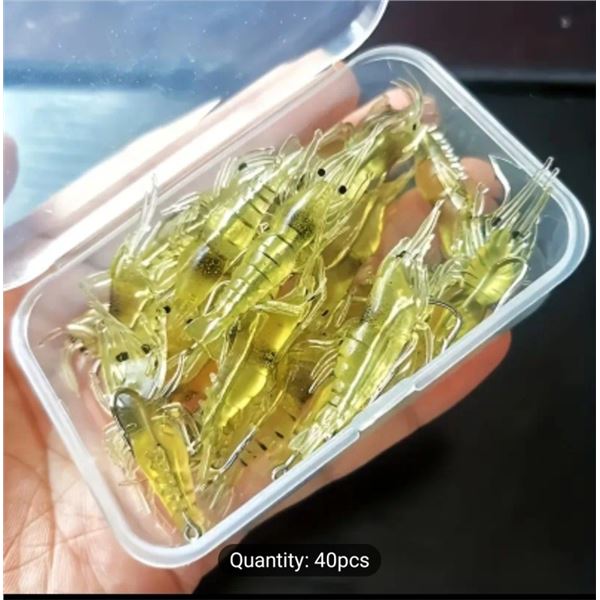 NEW 40PCS SHRIMP BAITS, FRESHWATER AND SALTWATER SOFT SHRIMP LURES