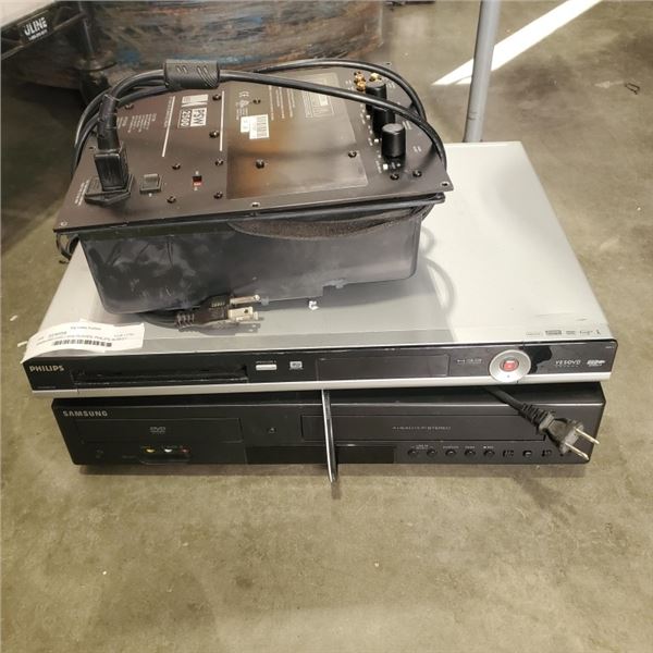 SAMSUNG DVD / VHS PLAYER, PHILIPS AUDIO / VIDOE CENTRE AND KEF PSW 2500 MIXER