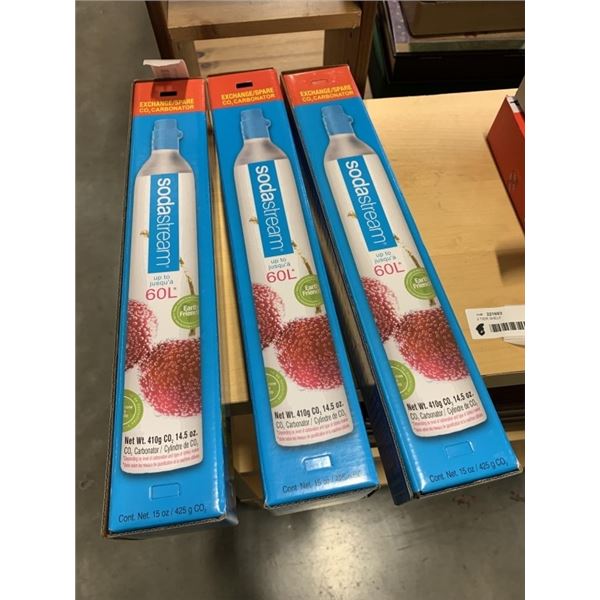 3 NEW/FULL SODASTREAM CO2 CANNISTERS