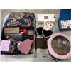 Image 2 : ASSORTED FRAGRANCES, BLUE CASE WITH MINI PERFUMES, AND VARIETY OF VANITY AND JEWELLERY BOXES