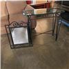 Image 1 : GLASS TOP HALL TABLE AND MIRROR