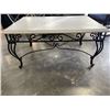 Image 2 : WROUGHT IRON BASE COFFEE TABLE WITH WHITE TOP