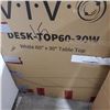 Image 2 : VIVO ELECTRIC ADJUSTABLE HEIGHT DESK CONSISTING OF WHITE ELECTRIC SINGLE MOTOR DESK FRAME AND 60" X 