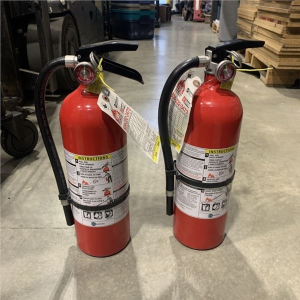 2 FULLY CHARGED CHEMICAL DRY FIRE EXTINGUISHERS