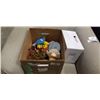 Image 3 : NEW HELMET AND BOX OF HOME DECOR ITEMS AND GENDER REVEAL KITS